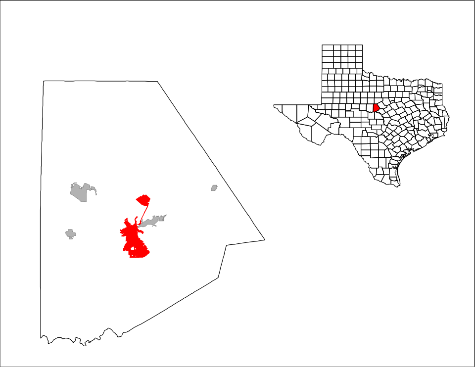 Locator map of Brownwood