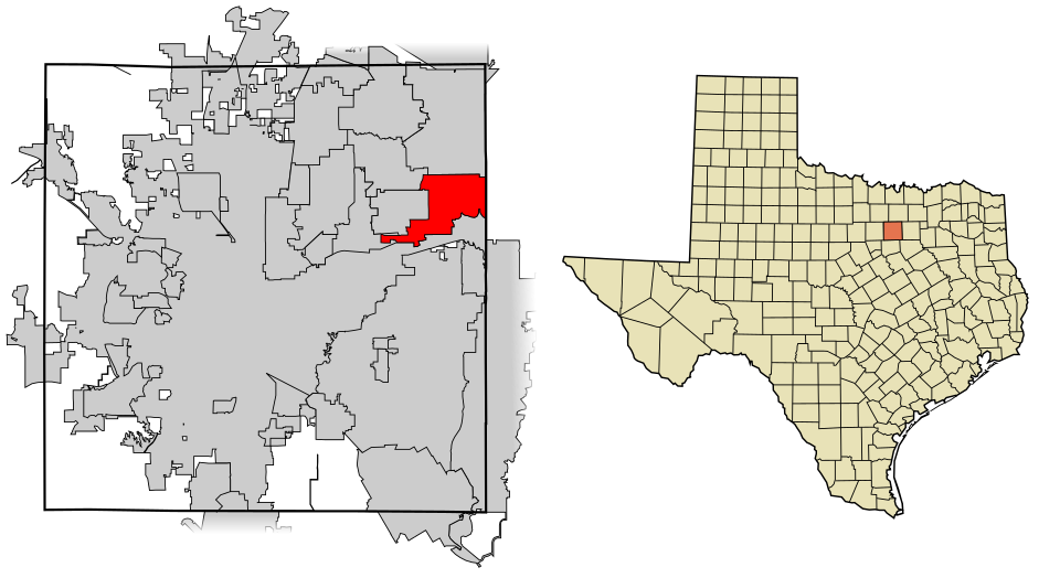 Locator map of Euless