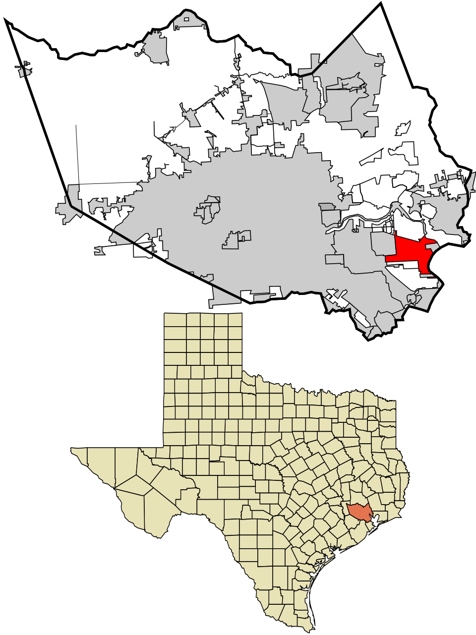Locator map of La Porte