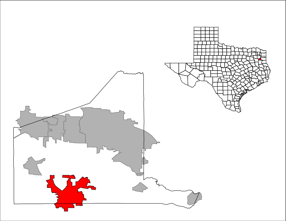 Locator map of Kilgore