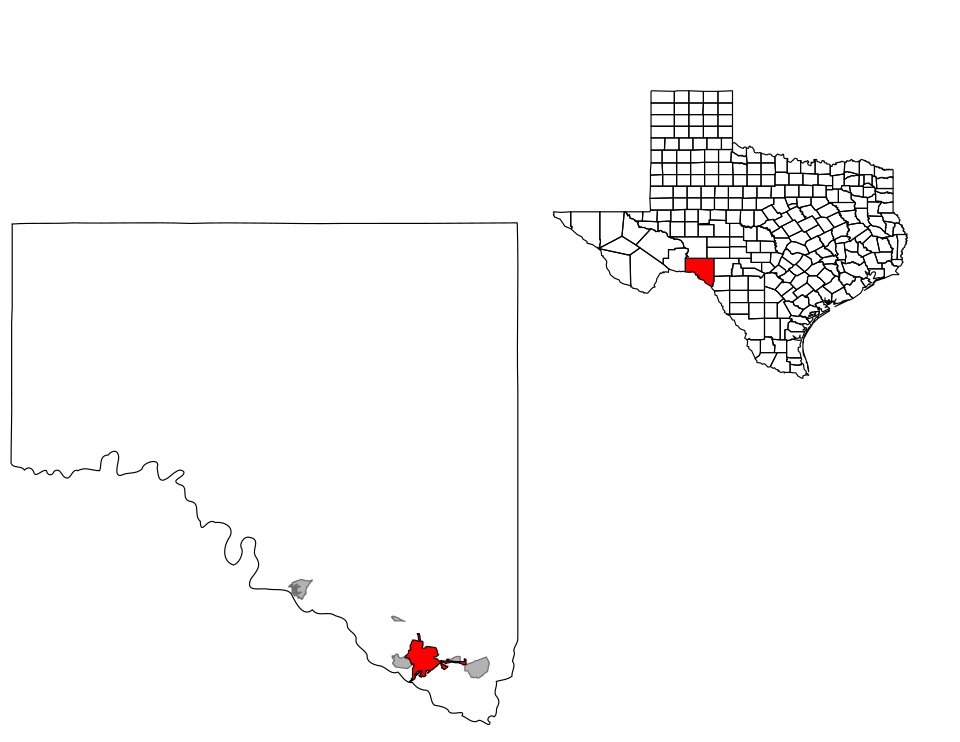 Locator map of Del Rio