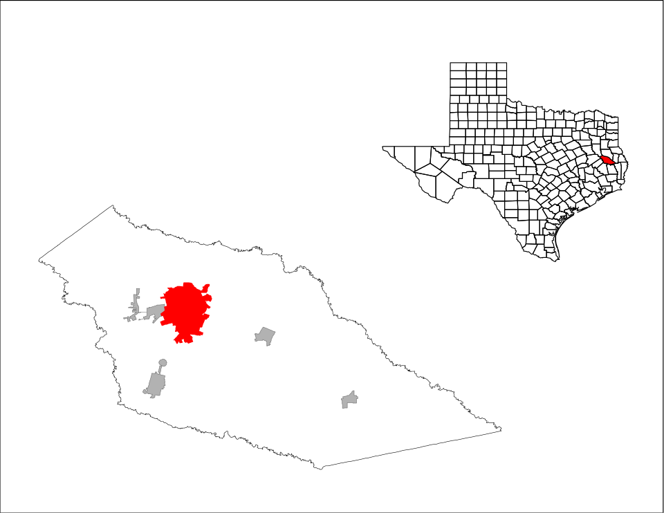 Locator map of Lufkin