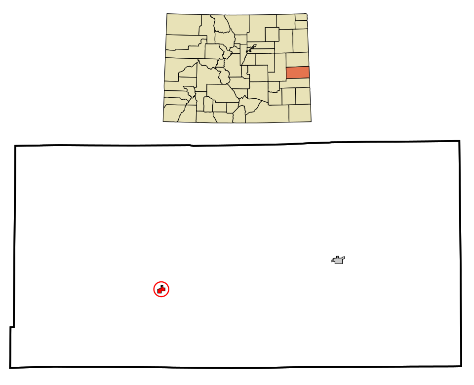 Locator map of Kit Carson