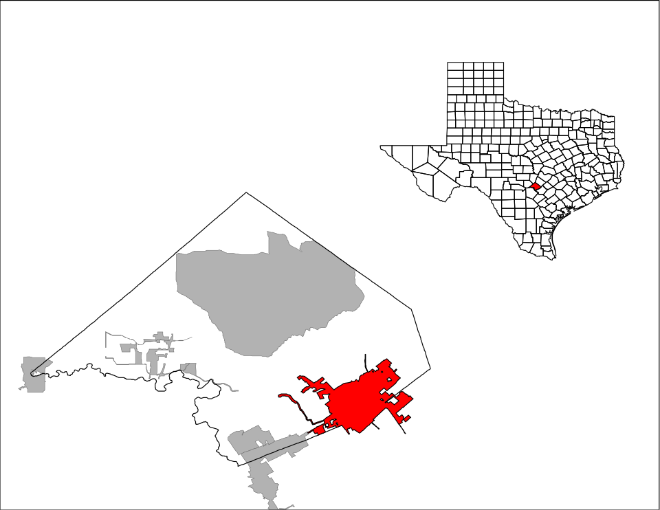 Locator map of New Braunfels