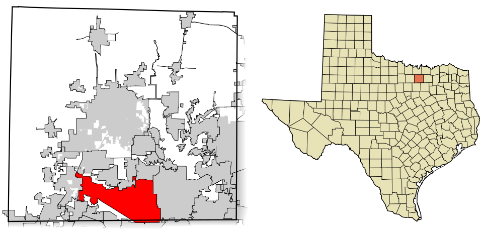 Locator map of Flower Mound