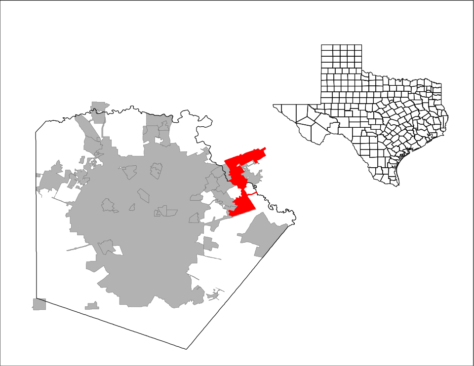 Locator map of Schertz
