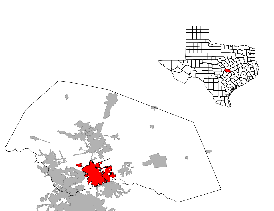 Locator map of Round Rock