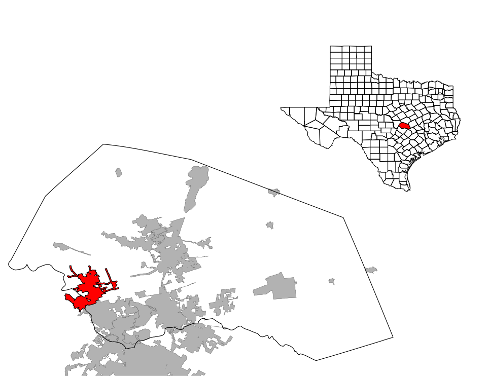 Locator map of Leander