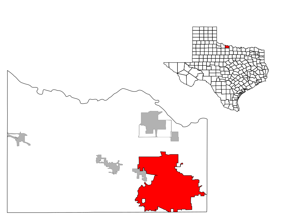 Locator map of Wichita Falls