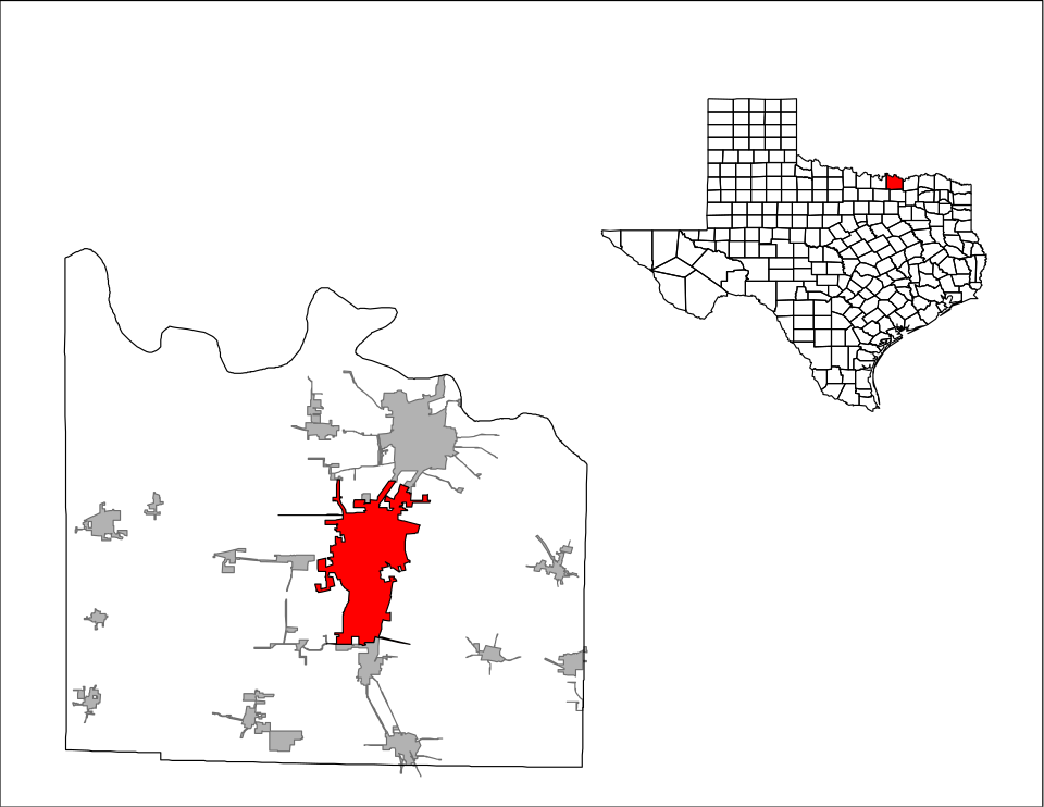 Locator map of Sherman