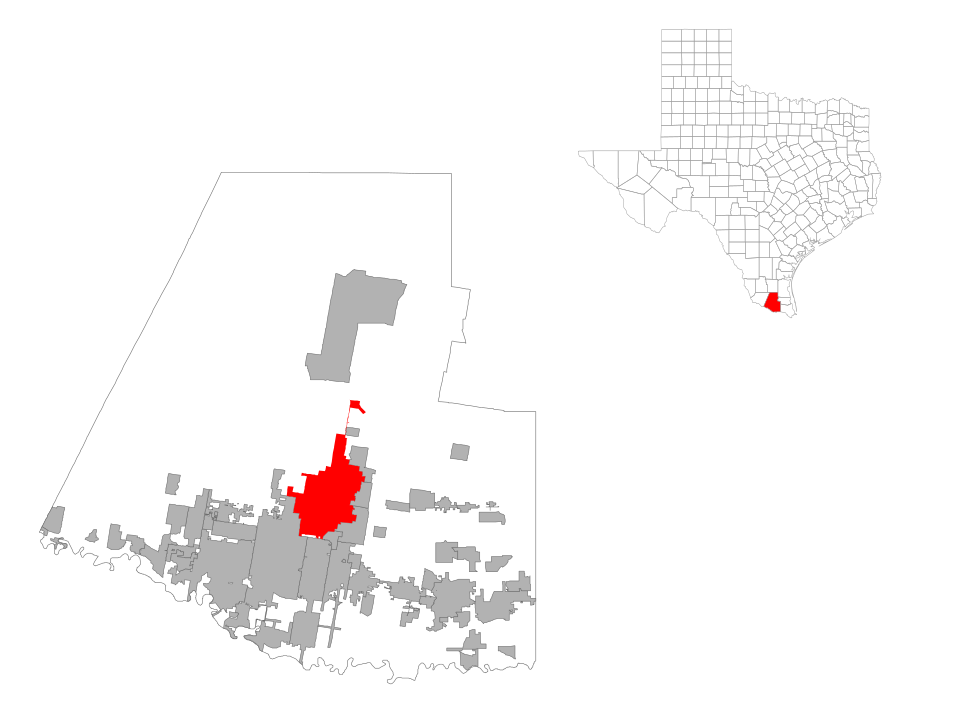 Locator map of Edinburg