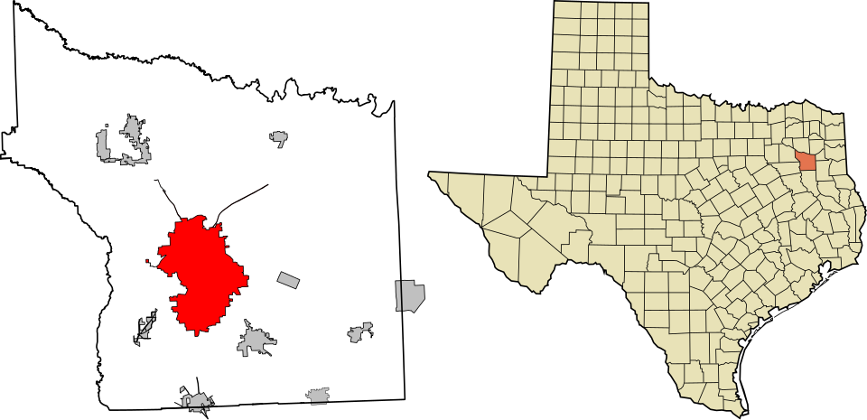 Locator map of Tyler