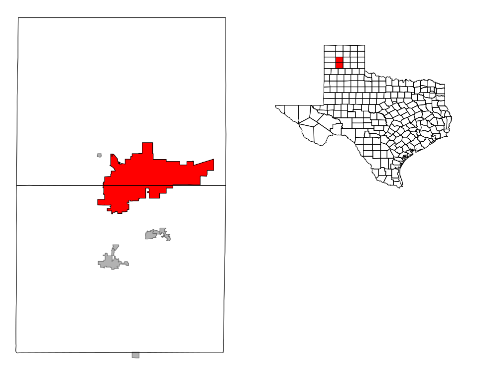Locator map of Amarillo