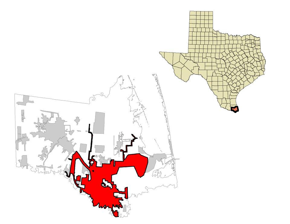 Locator map of Brownsville