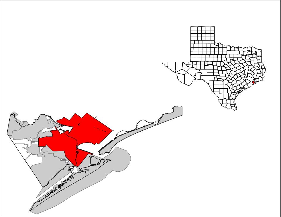Locator map of Texas