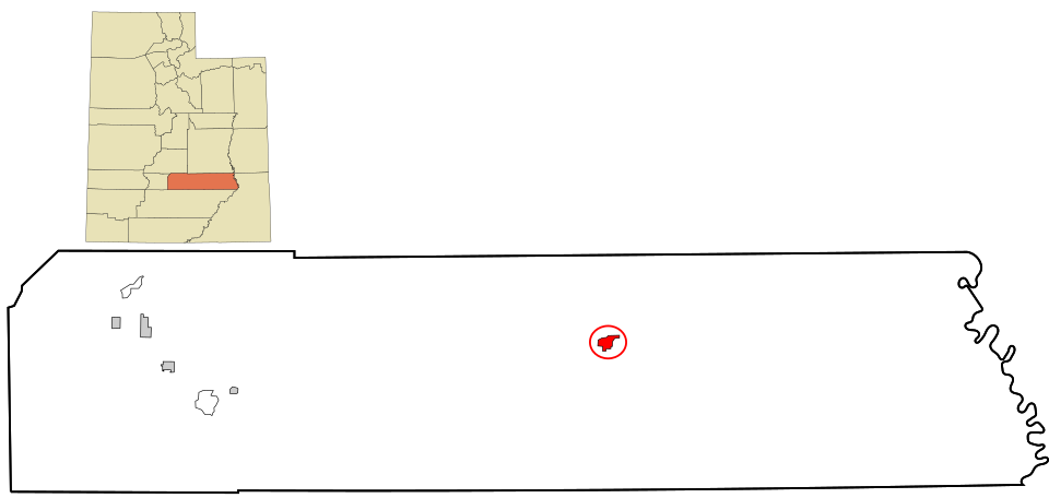 Locator map of Hanksville