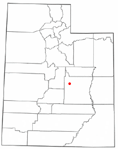 Locator map of Castle Dale