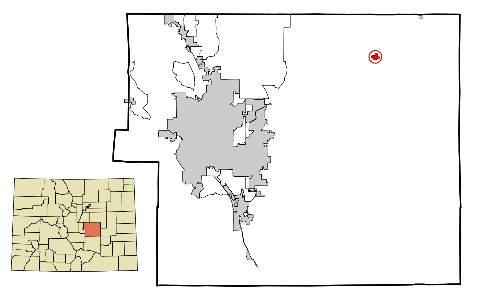 Locator map of Calhan