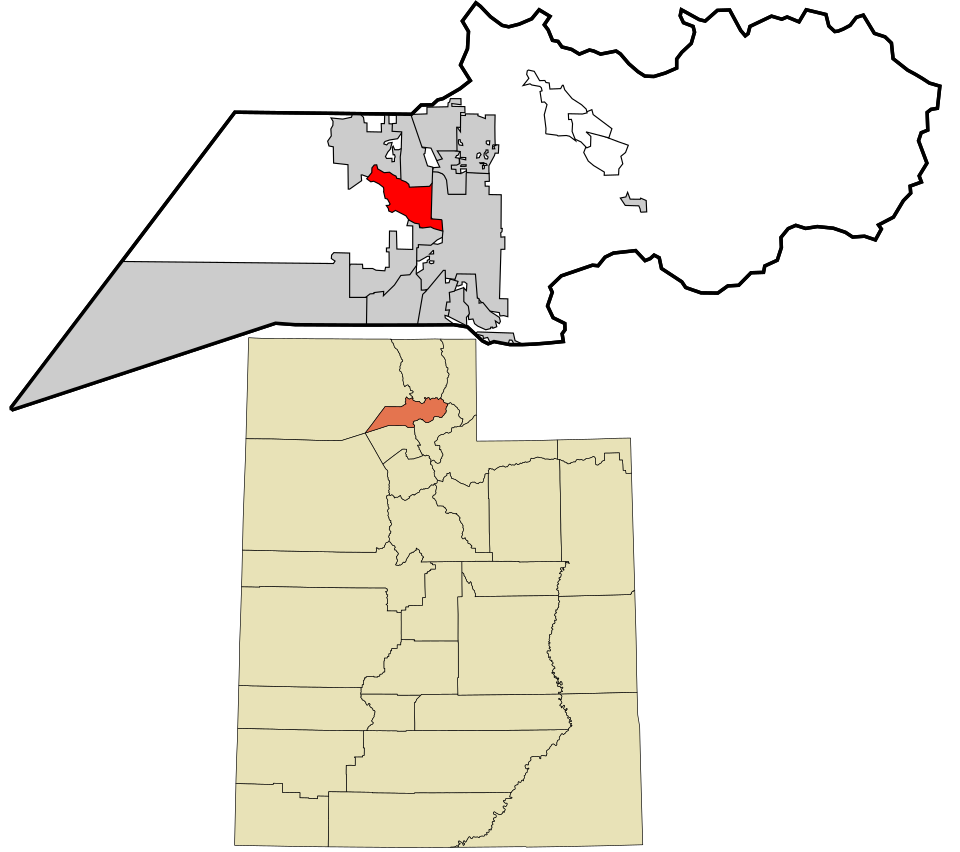 Locator map of Marriott-Slaterville