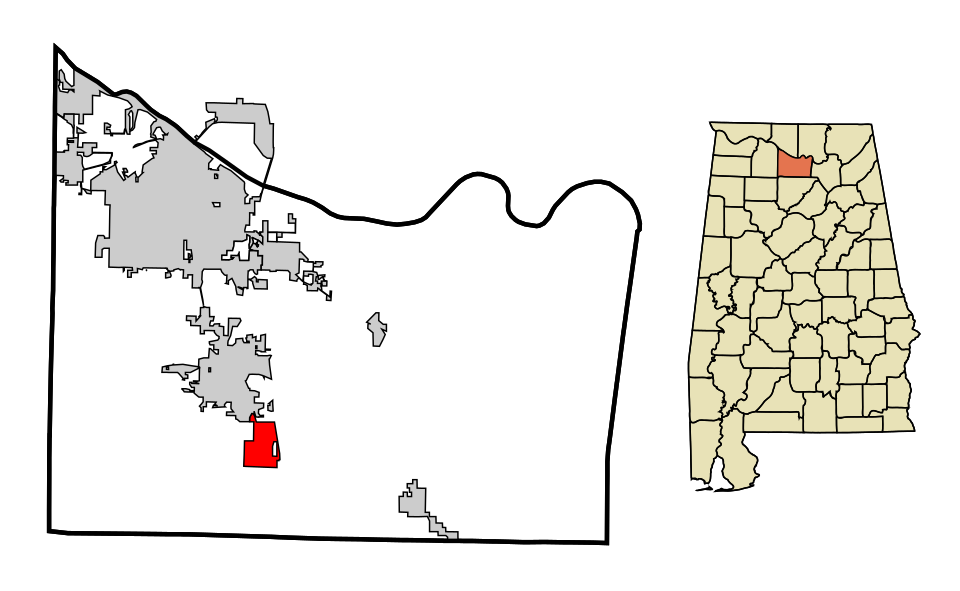 Locator map of Falkville