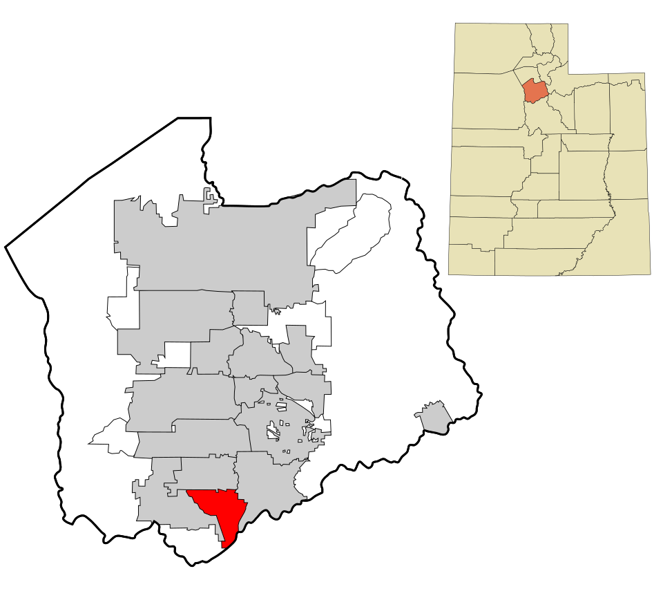 Locator map of Bluffdale