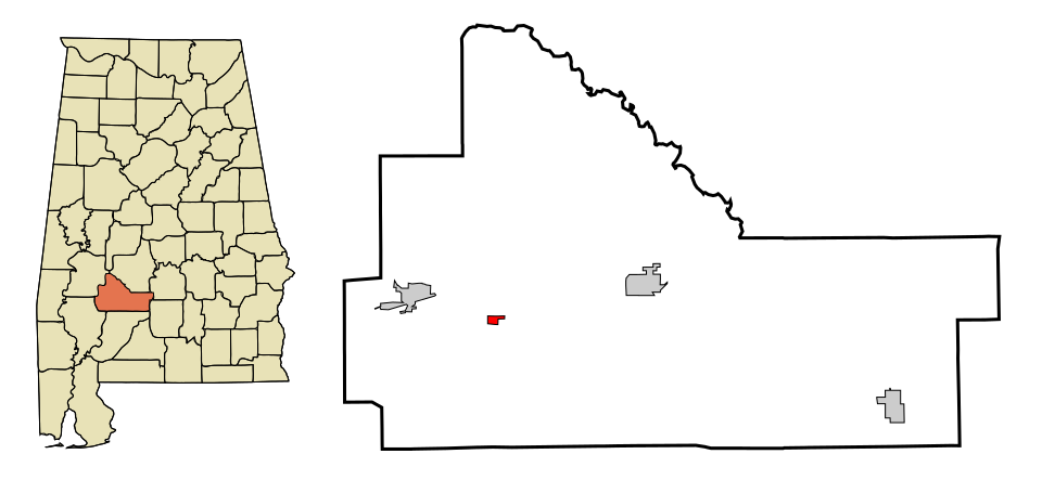 Locator map of Yellow Bluff