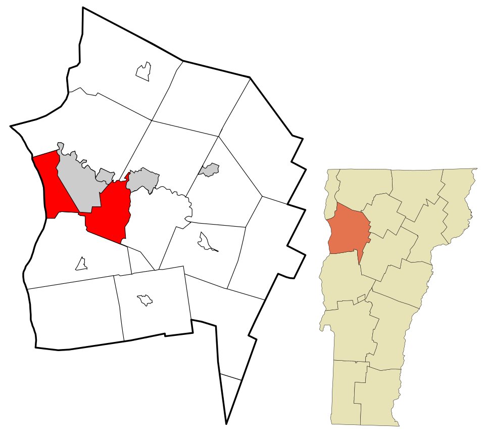 Locator map of South Burlington