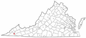 Locator map of Nickelsville