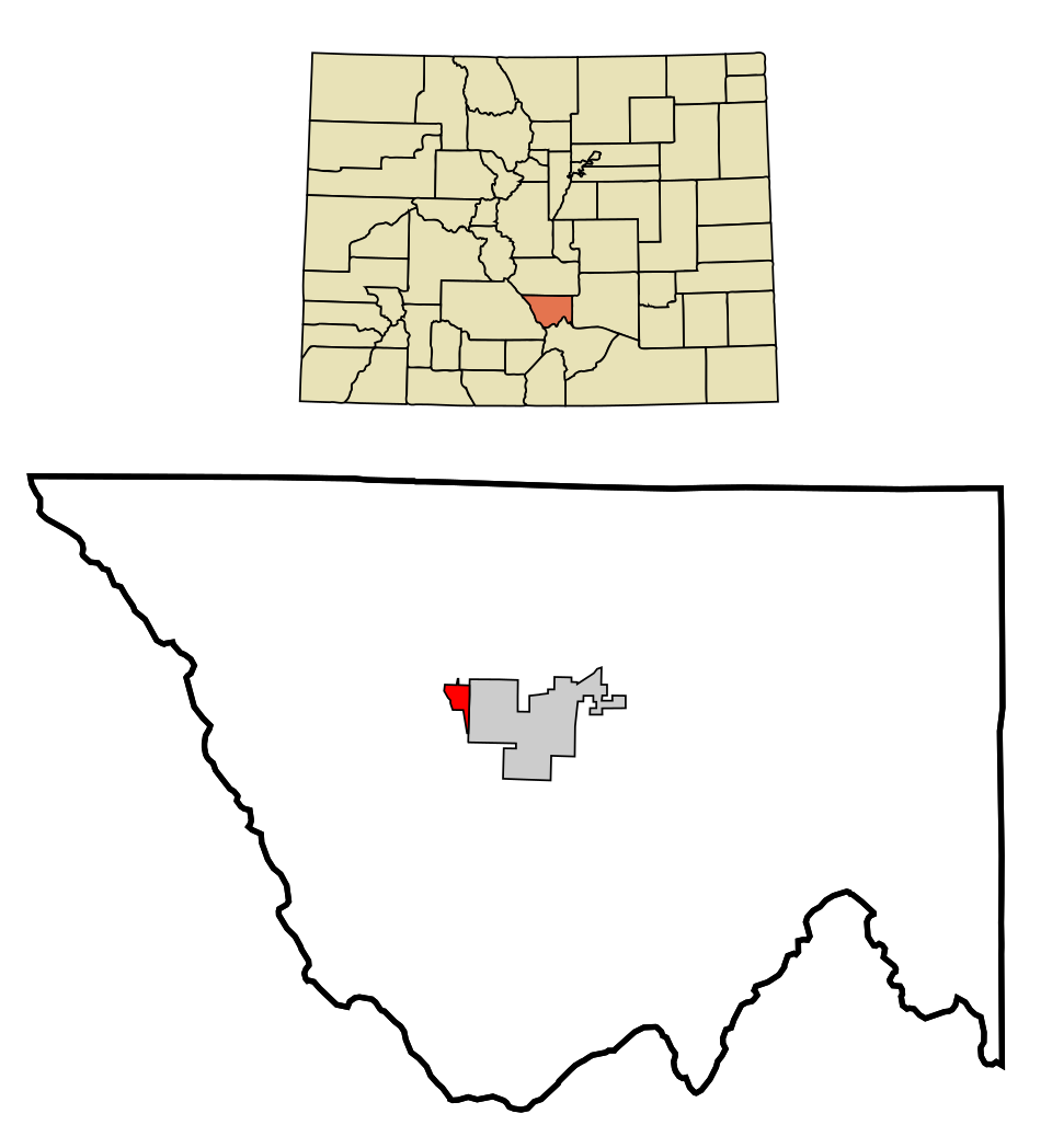Locator map of Westcliffe