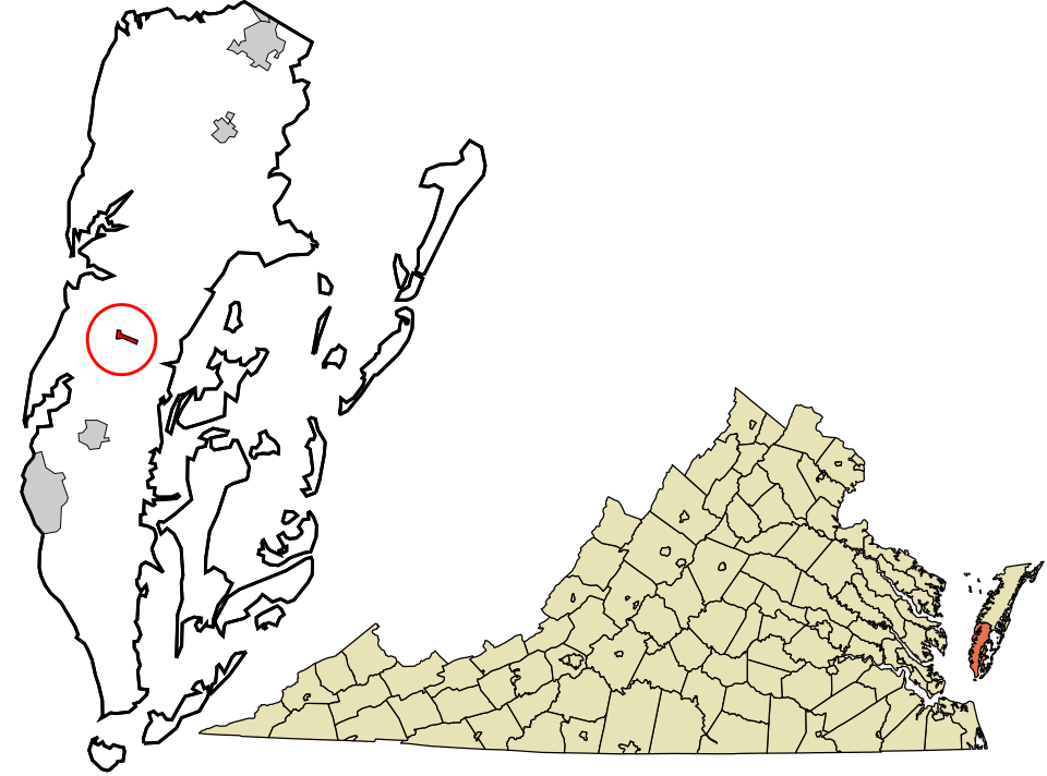 Locator map of Eastville