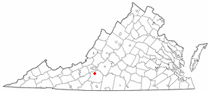 Locator map of Boones Mill