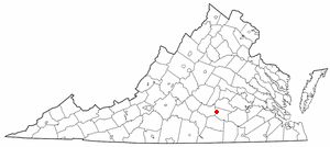 Locator map of Burkeville
