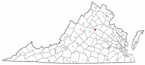Locator map of Gordonsville