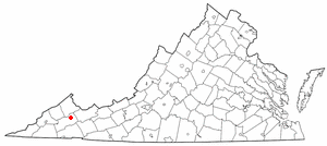 Locator map of Honaker