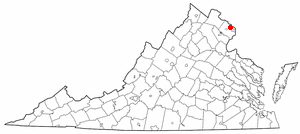Locator map of Falls Church