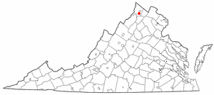 Locator map of Stephens City
