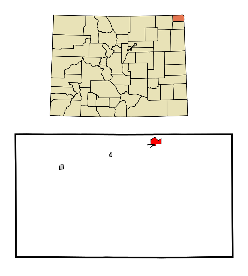 Locator map of Julesburg