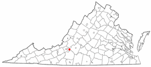 Locator map of Vinton