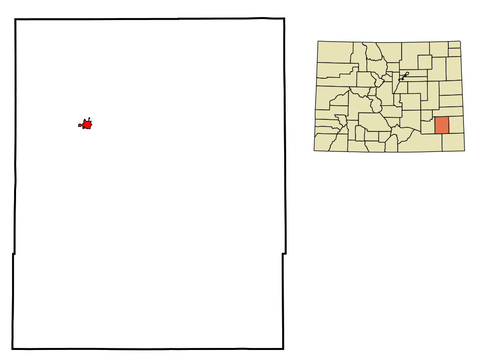 Locator map of Las Animas