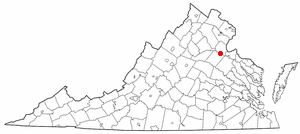 Locator map of Fredericksburg