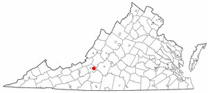 Locator map of Roanoke