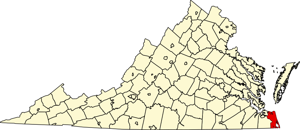 Locator map of Virginia Beach