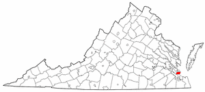 Locator map of Hampton