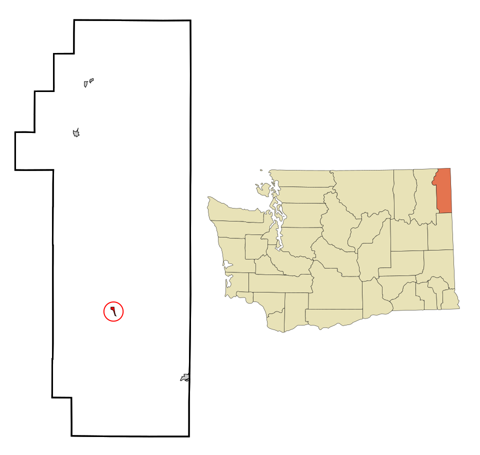 Locator map of Cusick