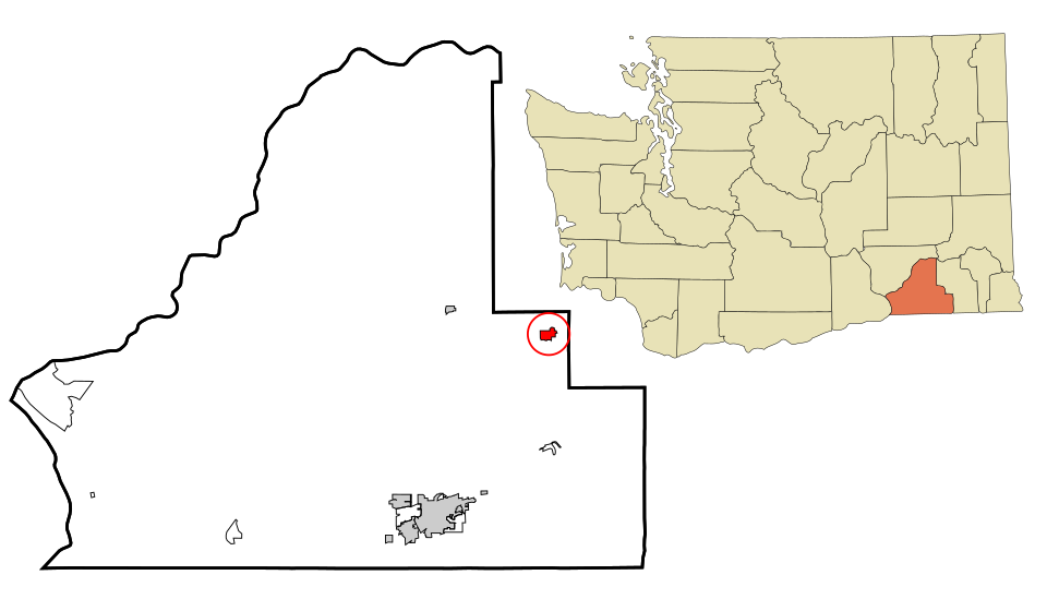Locator map of Waitsburg