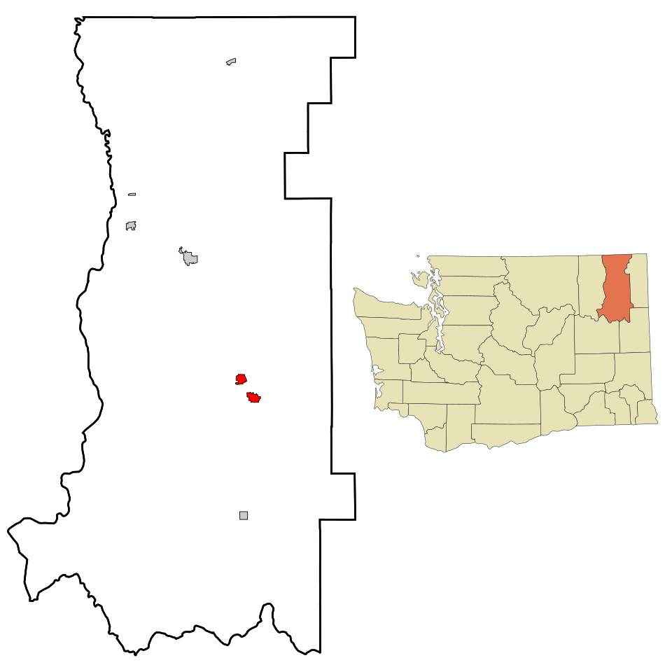 Locator map of Chewelah
