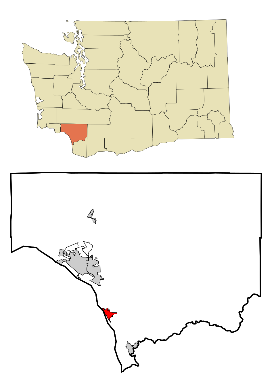 Locator map of Kalama