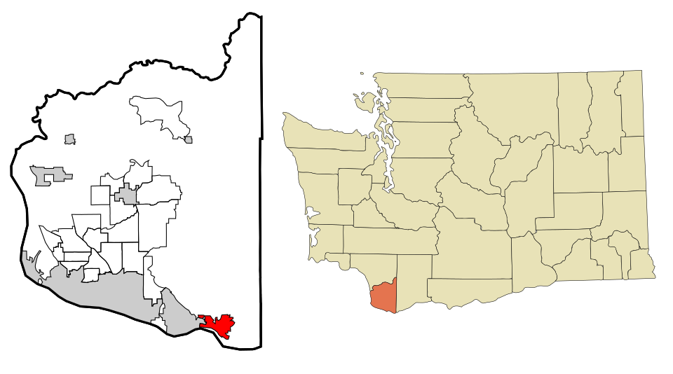 Locator map of Washougal