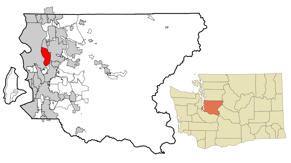 Locator map of Mercer Island