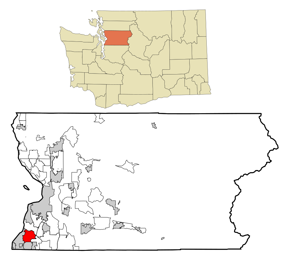 Locator map of Lynnwood